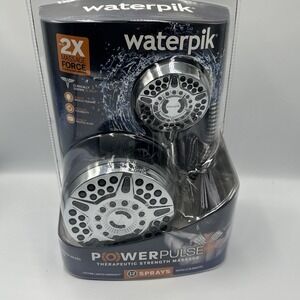 NEW Waterpik PowerPulse 2-In-1 Shower Head System w/ Handheld Sprayer 12 SPRAYS